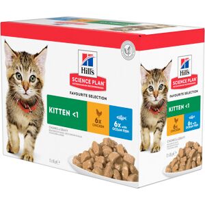 Hill's Science Plan Kitten Pouches - Fish Selection (12 x 85g)