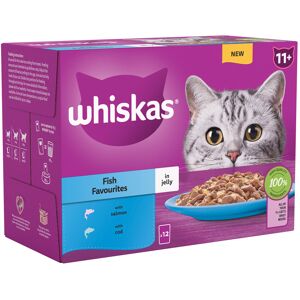 Whiskas 11+ Senior Pouches in Jelly - Fish Favourites in Jelly (48 x 85g)