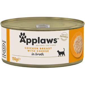 Applaws Adult Cat Cans Chicken in Broth 156g - Chicken Breast with Cheese (6 x 156g)