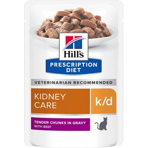 Hill's Prescription Diet Feline k/d Kidney Care - 12 x 85g pouches Beef