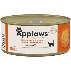 Applaws Adult Cat Cans Chicken in Broth 156g - Chicken with Pumpkin (6 x 156g)