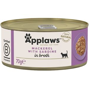 Applaws Adult Cat Cans Tuna/Fish in Broth 70g - Mackerel with Sardines (24 x 70g)