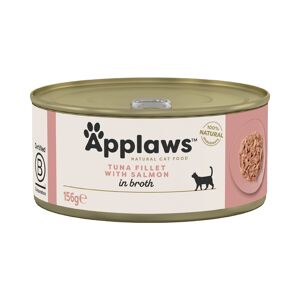Applaws Adult Cat Cans Tuna/Fish in Broth 156g - Tuna Fillet with Salmon (6 x 156g)
