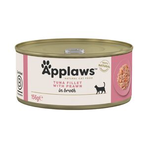 Applaws Adult Cat Cans Tuna/Fish in Broth 156g - Tuna with Prawn (6 x 156g)