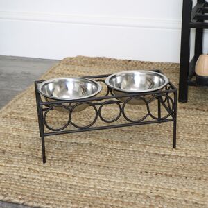 Vintage Standing Double Pet Bowl Material: Metal, steel