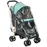 PawHut Foldable Standard Stroller green/blue 97.0 H x 80.0 W x 44.5 D cm