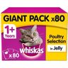 Whiskas 1+ Poultry Selection In Jelly Cat Pouches Giant Pack - 80 x 100g Pouches