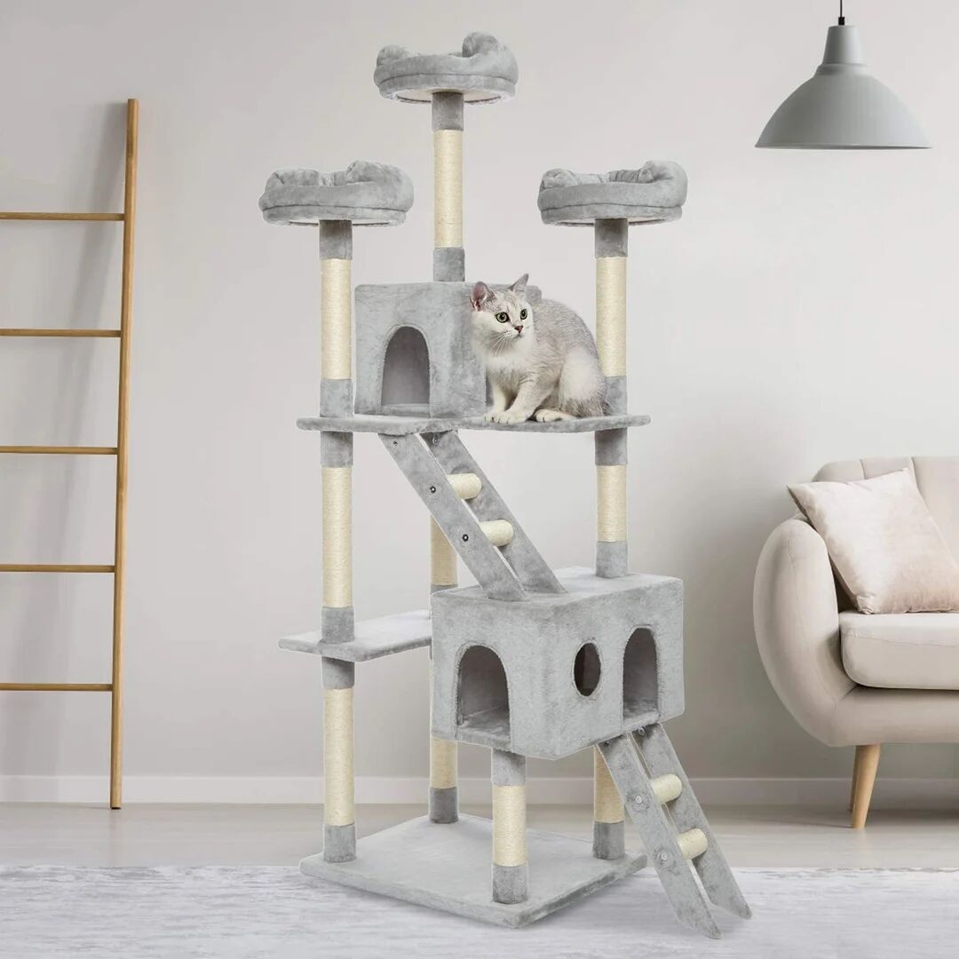 Photos - Bed & Furniture Archie & Oscar 186cm Locklin Cat Tree gray 186.0 H x 60.0 W x 50.0 D cm