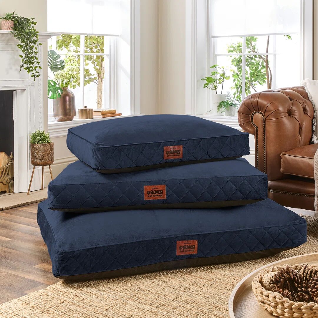 Photos - Bed & Furniture NAVY Slumberdown Paws for Slumber Raised Anti Slip Dog Bed blue 20.0 H x 100.0 