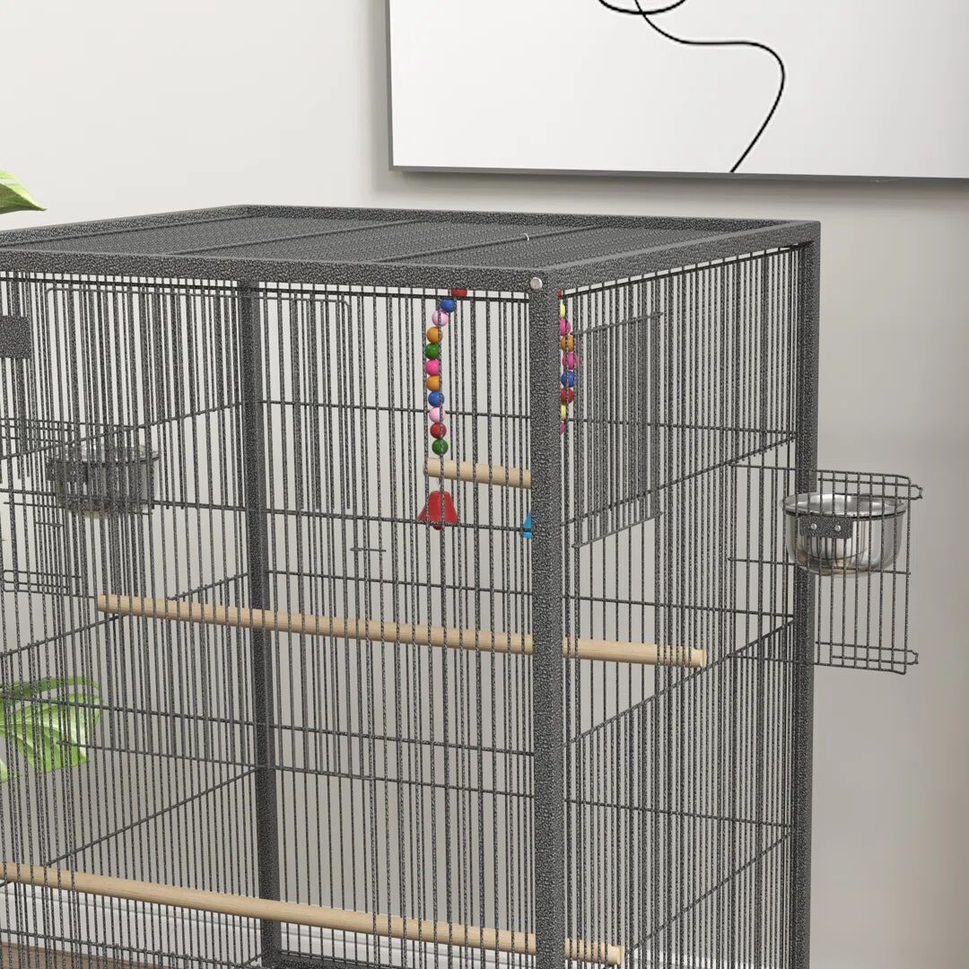 PawHut 74 Bird Cage brown/gray 74.0 H x 48.0 W x 46.0 D cm