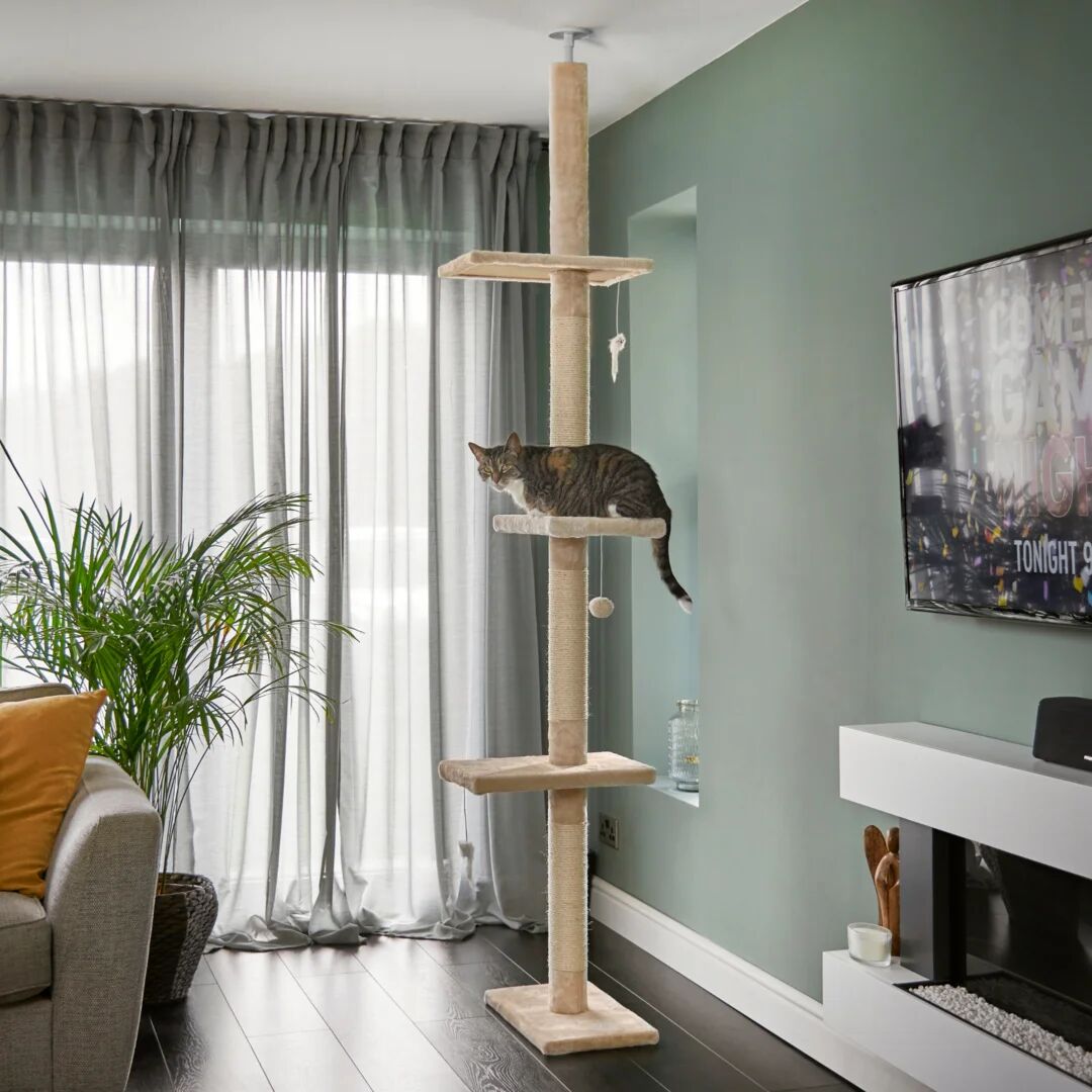 Photos - Bed & Furniture Runesol 288cm Floor to Ceiling Cat Tree with Scratching Posts and Hanging