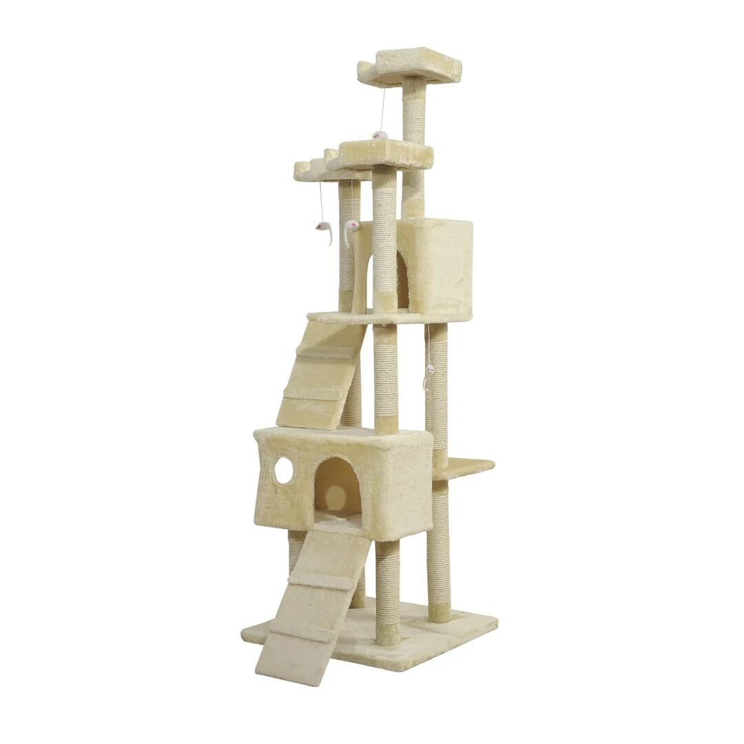 PawHut 181cm Centre Sisal Cat Tree 181.0 H x 60.0 W x 55.0 D cm