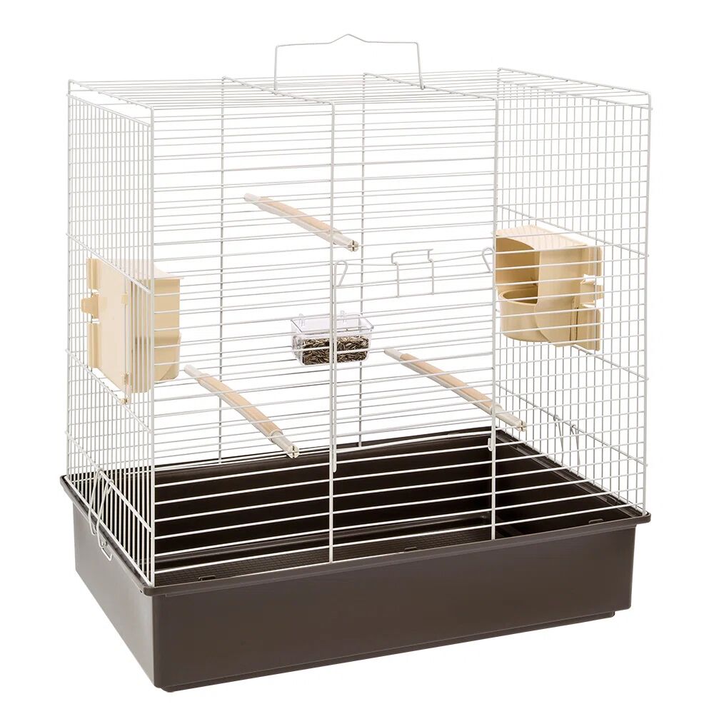 Photos - Bird Сage Ferplast 65Cm Flat Top Table Top Bird Cage with Perch black/brown/gray 65. 