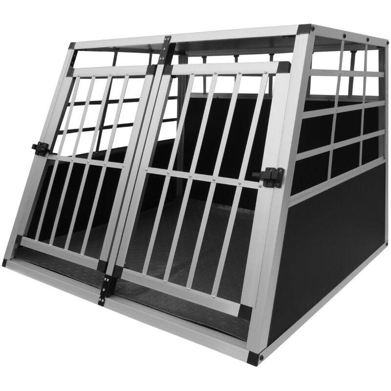 Monster Shop - Pet Car Transport Crate Cage Large Aluminium Travel Box
