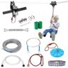 VEVOR Zipline Kit for Kids and Adult, 100 ft Zip Line Kits Up to 500 lb, Backyard Outdoor Quick Setup Zipline, Playground Entertainment with Stainless Steel Zipline, Spring Brake, Safety Harness, Seat