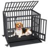 VEVOR 42 Inch Heavy Duty Dog Crate, Indestructible Dog Crate, 3-Door Heavy Duty Dog Kennel for Medium to Large Dogs with Lockable Wheels and Removable Tray, High Anxiety Dog Crate for Indoor & Outdoor