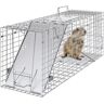 VEVOR Live Animal Cage Trap, 31" x 10" x 12" Humane Cat Trap Galvanized Iron, Folding Animal Trap with Handle for Rabbits, Stray Cats, Squirrels, Raccoons, Groundhogs and Opossums