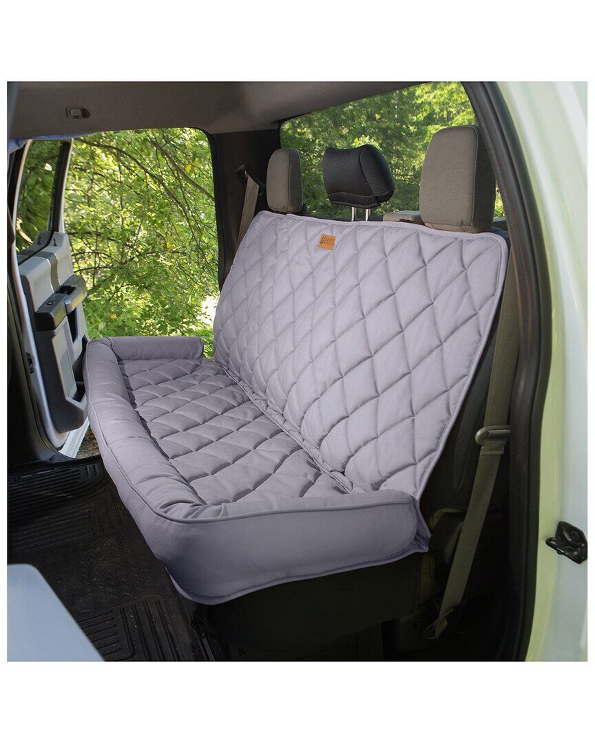 3 Dog Pet Supply Crew Cab Back Seat Protector W/ Bolster Grey Large