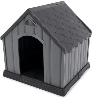 Ram Quality Products Outdoor Pet House Large Waterproof Dog Kennel Shelter, Gray, Grey