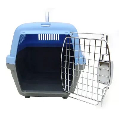 YML Small Plastic Carrier for Small Animal, Blue, Brt Blue