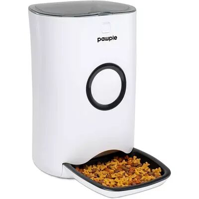 Pawple Automatic Pet Feeder, Food Dispenser for Cat, Dog, Programmable Timer Up to 4 Meals a Day, White