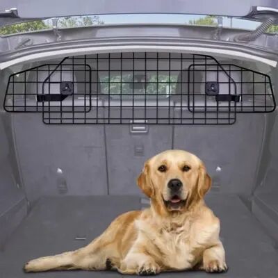 Pawple Dog Car Barrier for SUV, Cars & Vehicles, Adjustable Car Pet Barrier For Dogs, Black