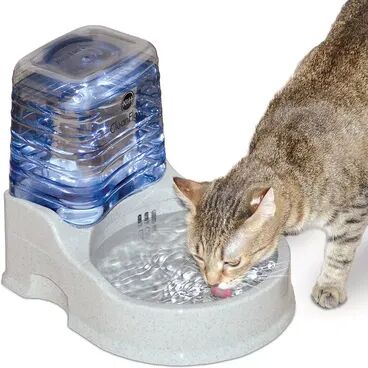 K&H Pet Cat Clean Flow Water Dispenser with Reservoir, Grey, Small