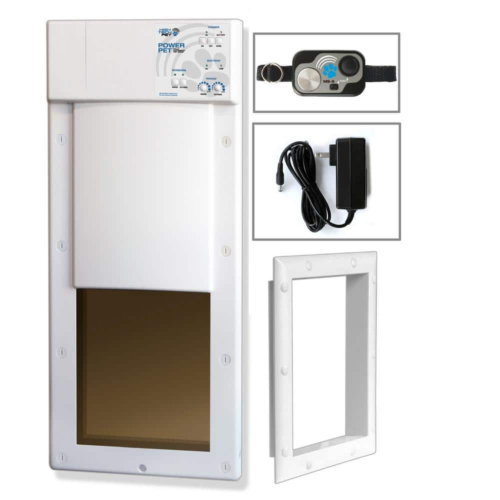 High Tech Pet 12 in. x 16 in. Power Pet Large Electronic Fully Automatic Dog and Cat Pet Door for Pets Up to 100 lbs.