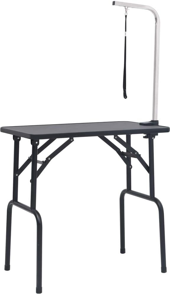 Vidaxl Adjustable Dog Grooming Table with 1 Loop - Black