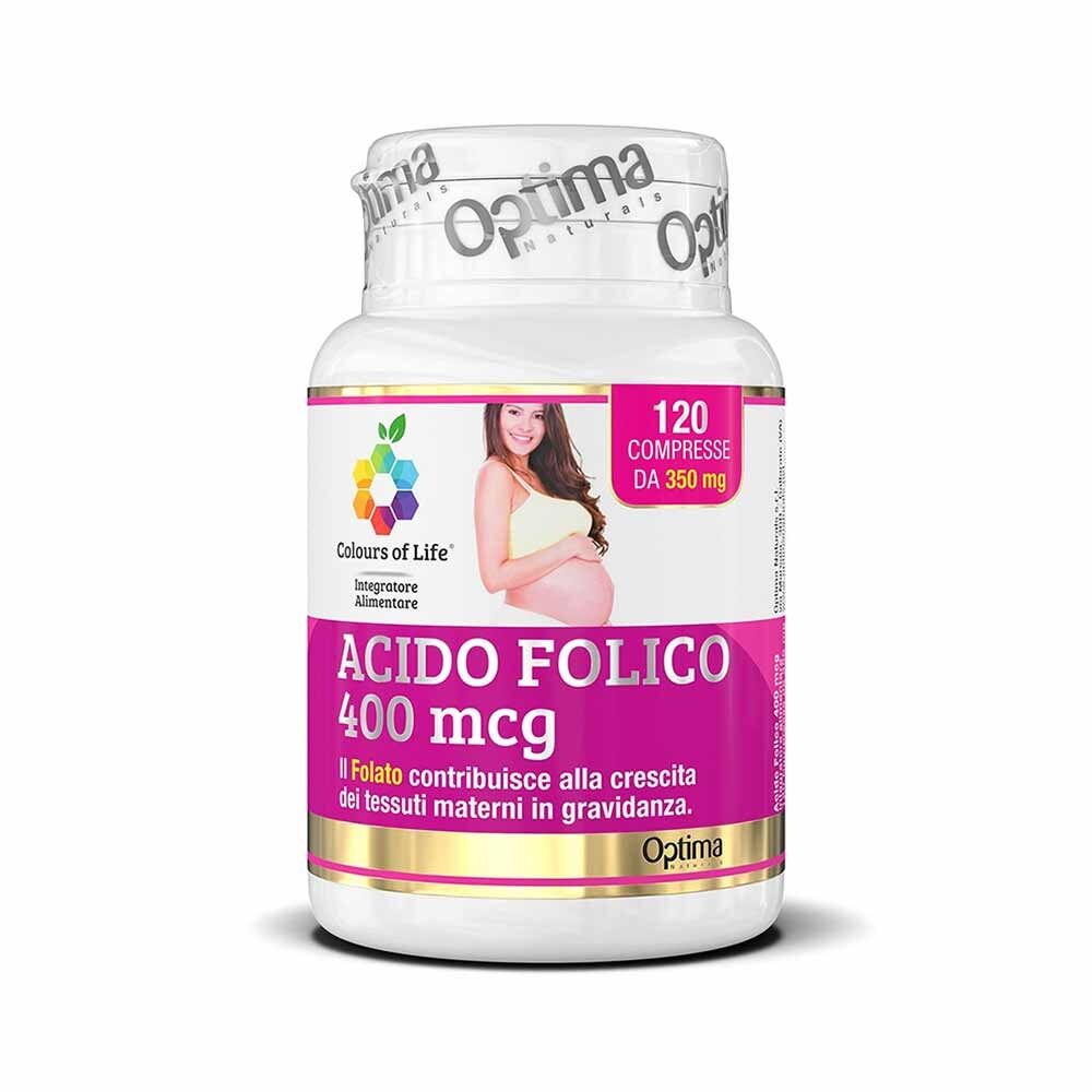 Optima Naturals Colours Of Life - Acido Folico Integratore, 120 Compresse