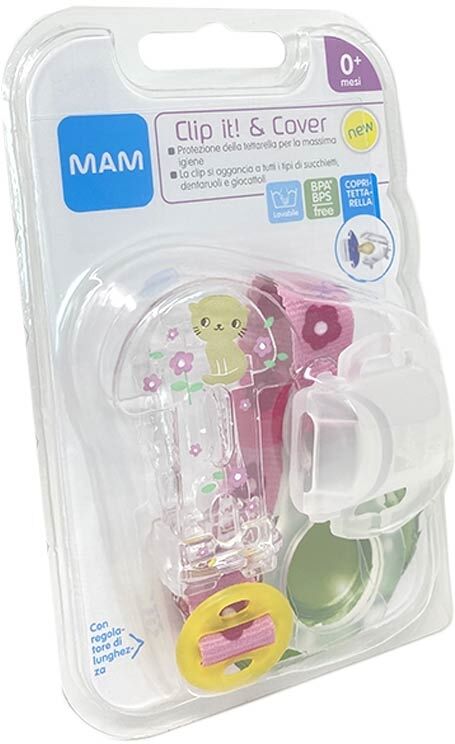 MAM Clip per Succhietto Clip it & Cover Animal Fantasia Femminile, 1 Pezzo