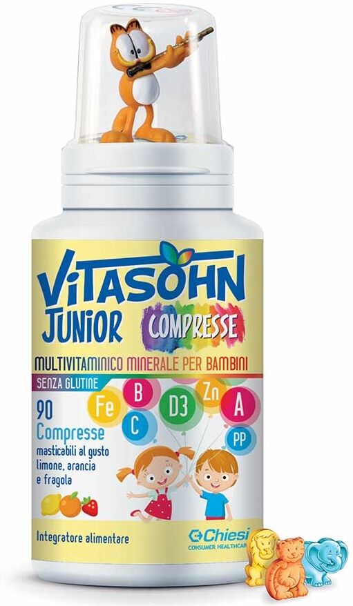 Chiesi Farmaceutici Chiesi Vitasohn Junior Integratore Vitamine Minerali per Bambini, 90 compresse