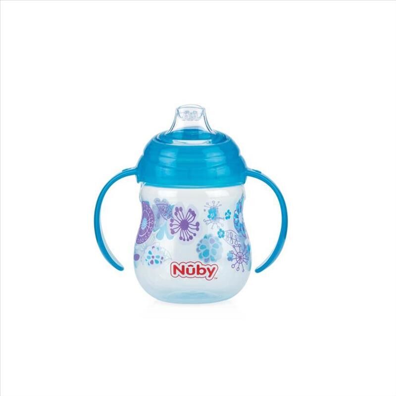 Nuby Tazza No Spill Designer Con Manici E Beccuccio Silicone 270 ml 6m+ 1 Pezzo