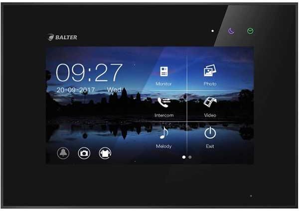 BALTER EVO 7 Videostation Schwarz (Touchscreen-Monitor, 2-Draht BUS, Plexiglas, Interkom)