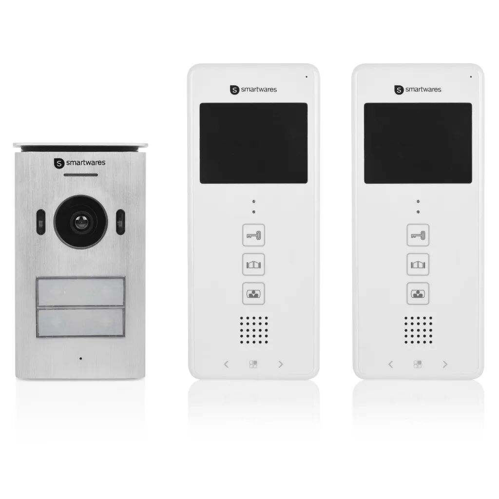 Smartwares Système d'interphone vidéo 2 appartements 20,5x8,6x2,1 cm