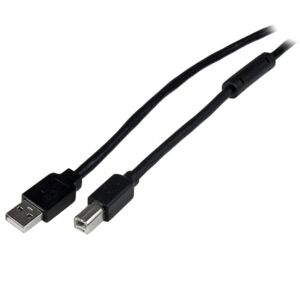 StarTech.com 20m aktives USB 2.0 A auf B Kabel Stecker/Stecker USB Druckerkabel 1x USB A / 1x USB B Schwarz