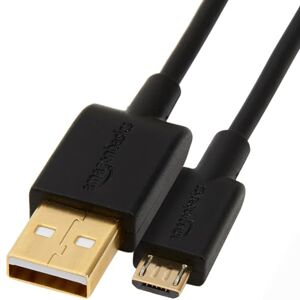 Amazon Basics 7A82V4 Verbindungskabel, USB 2.0, USB-A Stecker auf Micro USB B-Stecker (1 Stück), 0.9 m, Schwarz