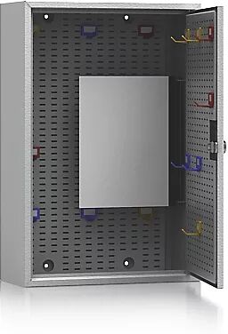 QUIPO Schlüsselschrank lichtgrau RAL 7035 HxBxT 450 x 300 x 130 mm, für 60 Haken