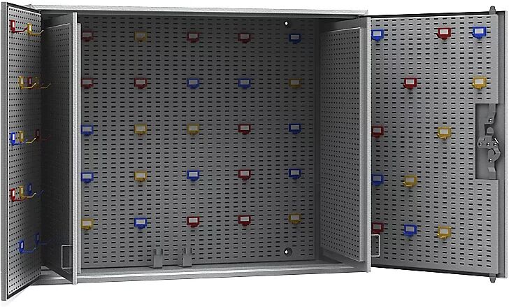 QUIPO Schlüsselschrank lichtgrau RAL 7035 HxBxT 550 x 730 x 250 mm, für 350 Haken