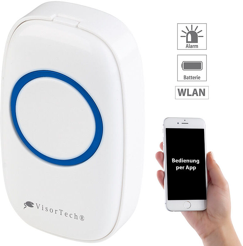 VisorTech Klingel-Taster für WLAN-Alarmanlage XMD-3000.avs, Einstellung per App