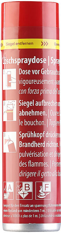 Pearl Feuerlösch-Spray für Küche & Haushalt, 600 ml, 5A 21B 5F, wartungsfrei