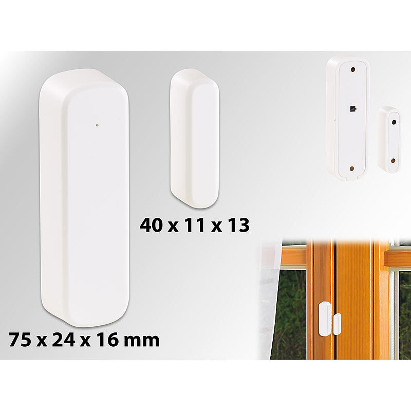 VisorTech Extraschmaler Funk-Tür- & Fenster-Sensor für XMD-4400.pro/-5400.wifi