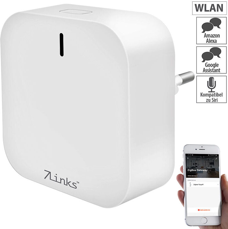 7links ZigBee-WLAN-Gateway für kompatible Smart-Home-Geräte mit ELESION