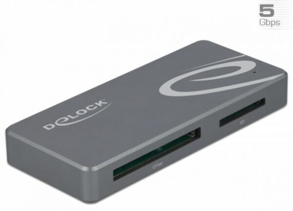 DeLock 91754 -  USB Type-C Card Reader für CFast und SD Speicherkarten + USB Hub mit Typ-A und USB Type-C Port