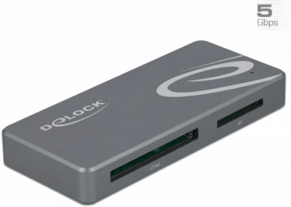 DeLock 91754 -  USB Type-C Card Reader für CFast und SD Speicherkarten + USB Hub mit Typ-A und USB Type-C Port