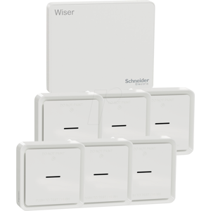 Schneider Electric WISER SICHER2 - Wiser Smart Home Starter Set Sicherheit, 6 Rauchmelder