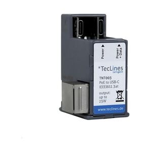 TecLines TNT003 Unterputz PoE Netzteil auf USB-C Ethernet Splitter bis 25 W