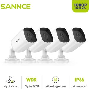 SANNCE 1080P CCTV Camera Outdoor Night Vision Waterproof Video Surveillance Security Protection Camera Kit 4Camera