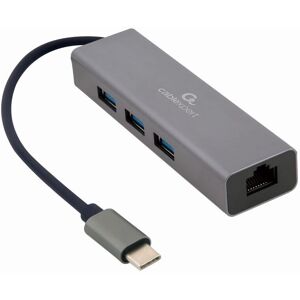 Gembird - A-CMU3-LAN-01 USB-C-Gigabit-Netzwerkadapter mit 3-Port-USB-3.1-Hub