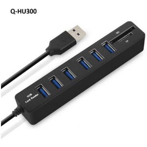 Trade Shop Traesio - 8-PORT usb 3.0 hub mit sd-kartensteckplatz tf laptop computer hi-speed Q-HU300